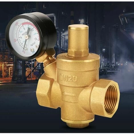 Dn20 Brass Adjustable Water Pressure Reducing Valve With Pressure Meter Gauge, Brass Water Pressure Adjustable Reducer (Dn20) - Image 4