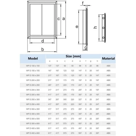 300x400mm Durable Inspection Panels Access Door White Wall Hatch ABS Plastic - Image 3