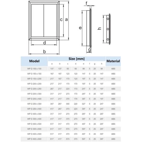 300x500mm Durable Inspection Panels Access Door White Wall Hatch ABS Plastic - Image 3