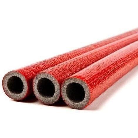 100cm Short Straight Piece 18mm Pipe Red Insulation Lagging Wrap 6mm Thick Foam