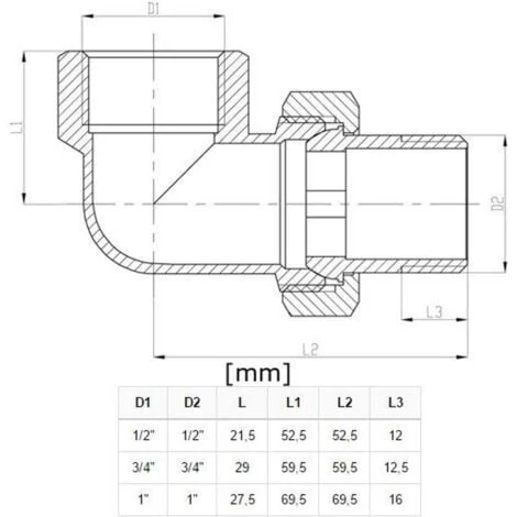 1 Inch Threaded Pipe Joint Union Elbow Fittings Female X Male Brass - Image 2