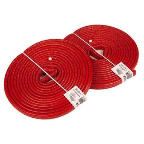 10 Meters Of RED 22mm Extra Strong Pipe Foam Insulation Lagging Wrap 6mm Thick - Image 2