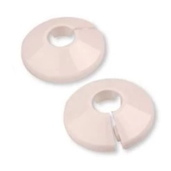 2pcs 2 X White PVC Radiator 15mm Pipe Cover Collar Rose