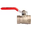 3/4 Inch Water Lever Type Ball Valve Female X Female Red Handle Quarter Turn