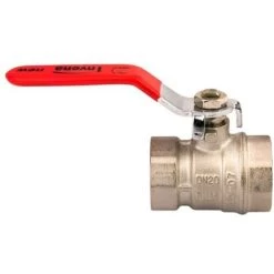 3/4 Inch Water Lever Type Ball Valve Female X Female Red Handle Quarter Turn