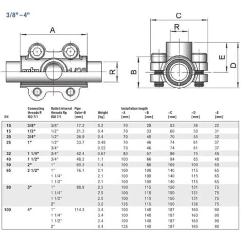 Gebo 3/4 Pipe Repair Clamps Fittings For Steel Pipes Leak Fix With Female 1/2 BSP Thread Joint - Image 3