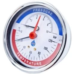 80mm Dial 0-120c 0-6 Bar Rear Entry Temperature Pressure Gauge 1/2inch Bsp Thermomanometer