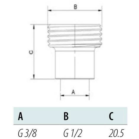 Pipe Connection Reduction Fittings Chrome Female X Male 3/8x1/2 - Image 2