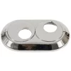 Twin Double 18mm PVC Chrome Radiator Pipe Cover Collar Rose Rotatable