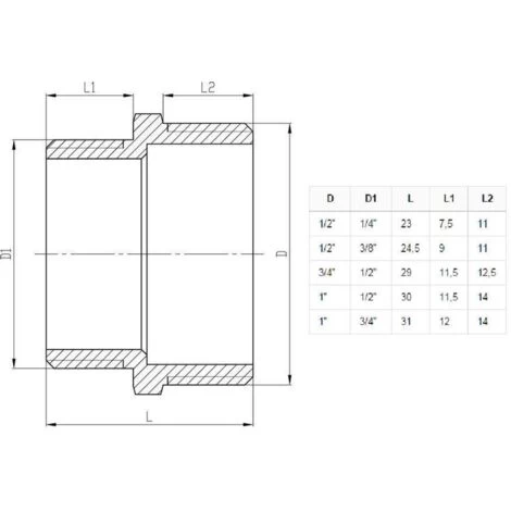 1 X 1/2in BSP Male Thread Pipe Reducer Nipple Brass Fittings Couplings - Image 2