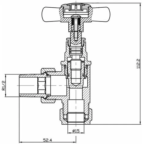 Traditional Angled Heated Towel Rail Radiator Valves Standard Pair Anthracite - Image 5