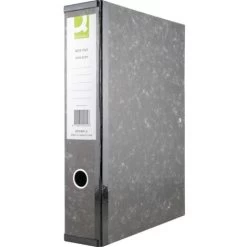 Qconnect Rigid Foolscap Marbled/Cloud Box File Black (Sgl)
