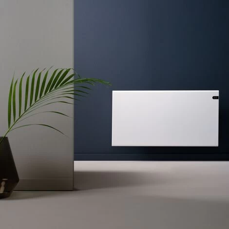 ADAX Neo Slimline Electric Panel Heater, Wall Mounted Radiator With Thermostat And Timer, 400W-White - Image 2