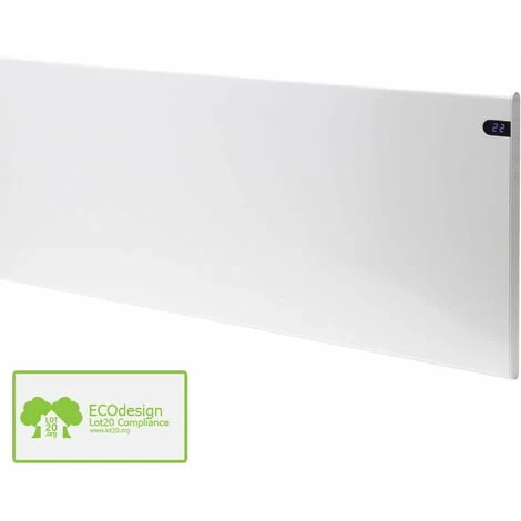 ADAX Neo Slimline Electric Panel Heater, Wall Mounted Radiator With Thermostat And Timer, 400W-White - Image 4