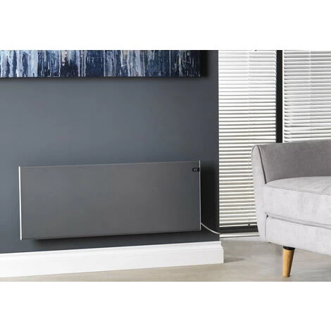 ADAX Neo Slimline Electric Panel Heater, Wall Mounted Radiator With Thermostat And Timer, 400W-White - Image 5