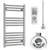 BRAY Straight Towel Warmer / Heated Towel Rail, Chrome - Electric, Thermostat + Timer, 800-400