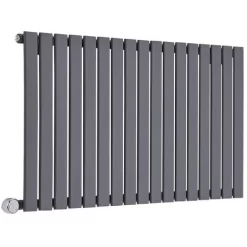 Milano Alpha Electric - Modern Anthracite Horizontal Single Panel Radiator - 635mm X 1190mm