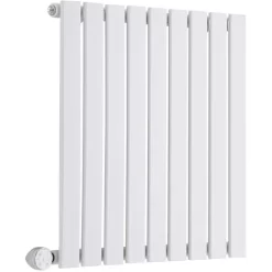 Milano Alpha Electric - Modern White Horizontal Single Panel Radiator - 635mm X 630mm