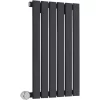 Milano Alpha Electric - Modern Black Horizontal Single Panel Radiator - 635mm X 420mm
