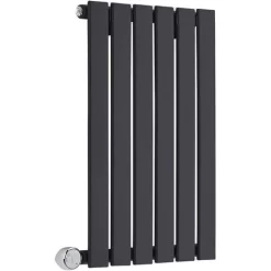 Milano Alpha Electric - Modern Black Horizontal Single Panel Radiator - 635mm X 420mm