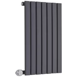 Milano Capri Electric - Modern Anthracite Horizontal Single Flat Panel Radiator - 635mm X 413mm