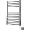 Greened House 400mm Wide X 600mm High Chrome Flat Electric Heated Towel Rail Designer Straight Towel Radiator