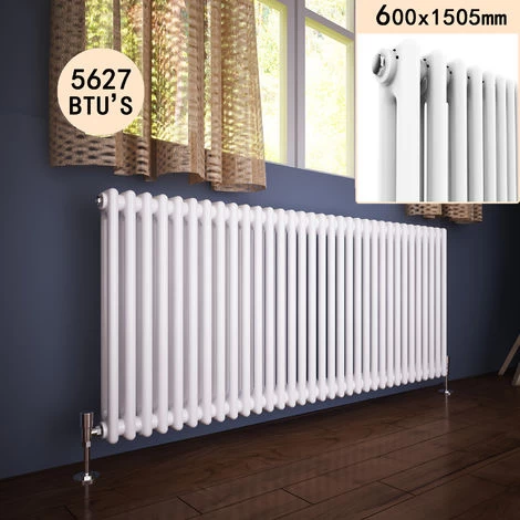 ELEGANT 600 X 1505 Mm Traditional Column Radiators Horizontal Double Panel Cast Iron Central Heating Rads