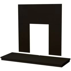 Αδάμ Adam Wooden Back Panel & Hearth In Black, 48 Inch