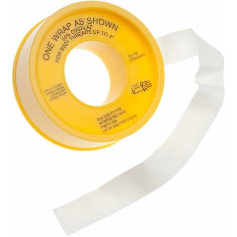 Ultratape Gas PTFE Thread Seal Tape 12mm X 5m - Yellow - Image 2