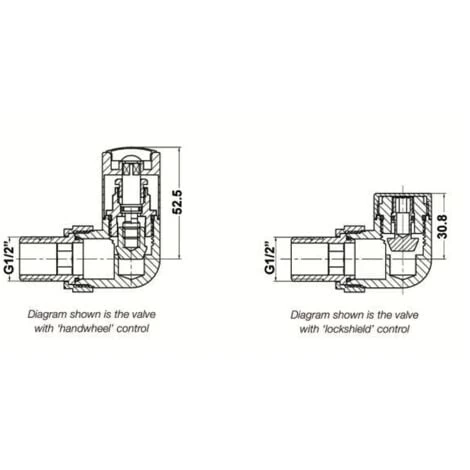 Hudson Reed Corner Radiator Valves Pair Pack - Chrome - Image 2