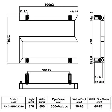 Reina Serpe Designer Heated Towel Rail 270mm H X 500mm W Chrome - Image 2