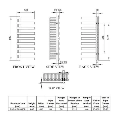 Reina Capelli Heated Towel Rail 800mm H X 500mm W Polished Stainless Steel - Image 2