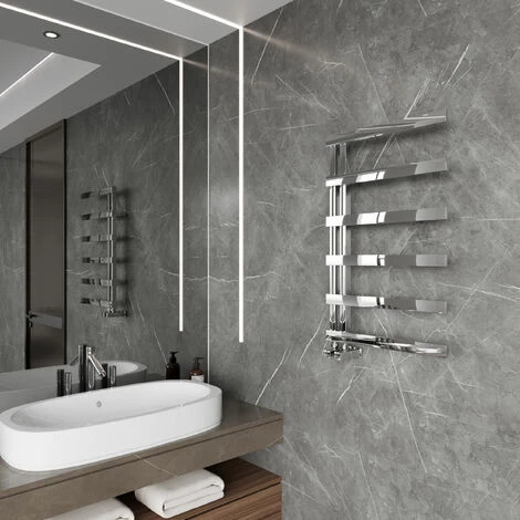 Reina Capelli Heated Towel Rail 800mm H X 500mm W Polished Stainless Steel - Image 3