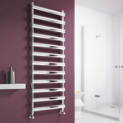Reina Deno Designer Heated Towel Rail 496mm H X 500mm W Polished Stainless Steel - Image 3