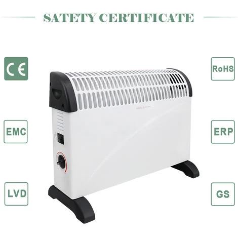 Free Standing Convector Heater 2000W Electric 3 Adjustable Heat Settings White - Image 3