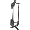 PrimeMatik - Fireplace Companion Tool Set Of 3 Accessories For Fireside Made Of Cast Iron