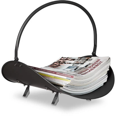 Relaxdays Firewood Basket, Large Fireplace Wood Cradle, Metal Log Holder, H X W X D 40 X 38 X 48 Cm, Black - Image 3