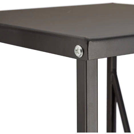 Relaxdays Steel Firewood Rack, Powder-Coated Log Holder, Wood Pile Storage HWD 111x34x34 Cm, Black - Image 4