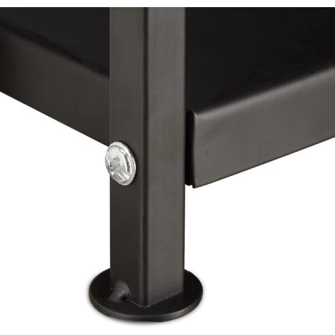 Relaxdays Steel Firewood Rack, Powder-Coated Log Holder, Wood Pile Storage HWD 111x34x34 Cm, Black - Image 5