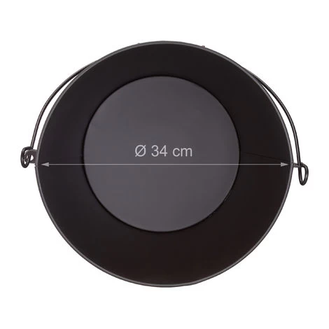 Relaxdays Ash Bucket With Lid, Steel 24 L Charcoal Bin, With Wooden Handle, Black - Image 3