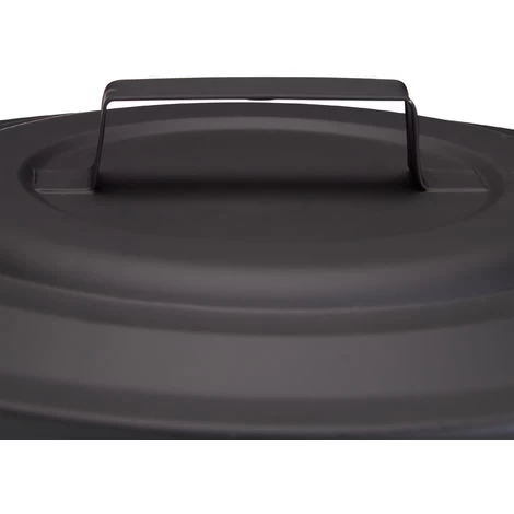 Relaxdays Ash Bucket With Lid, Steel 24 L Charcoal Bin, With Wooden Handle, Black - Image 5