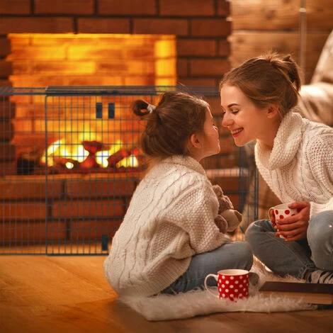 Relaxdays Fireplace Screen, Spark Guard, Steel Safety Barrier, 160 Cm Width, Iron, Black - Image 3