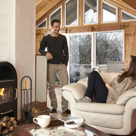 Relaxdays Modern Fireplace Set, 4-Piece Companion Tool Kit, Shovel, Broom, Scraper And Stand, Black - Image 5