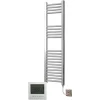 Extra High Heat Output Chrome Electric Towel Rail 300 X 800mm + TIMER / ROOM THERMOSTAT Flat Bathroom Radiator Heater