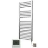 Extra High Heat Output Chrome Electric Towel Rail 500 X 1200mm + TIMER / ROOM THERMOSTAT Flat Bathroom Radiator Heater