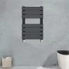 Flat Panel Heated Towel Rail Bathroom Rad Radiator Black 650x400mm