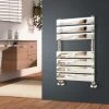 Flat Panel Heated Towel Rail Bathroom Rad Radiator Chrome 650x400mm