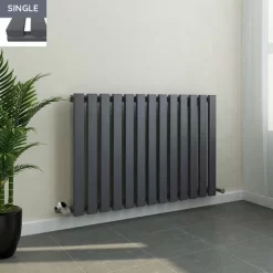 Lulea 600 X 900mm Anthracite Single Rectangular Panel Horizontal Radiator
