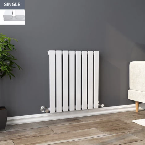Lulea 600 X 550mm White Single Rectangular Panel Horizontal Radiator