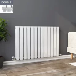 Lulea 600 X 900mm White Double Rectangular Panel Horizontal Radiator